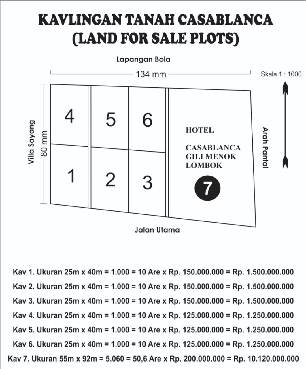 Tanah DiJual > CASABLANCA, Kavling 1,2,3